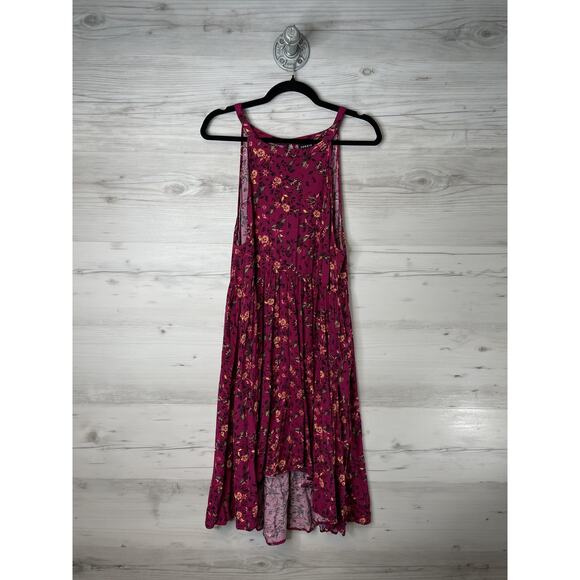 Torrid Dress Womens 1X Magenta Floral Butterfly Print Sleeveless Midi Rayon - Picture 1 of 10